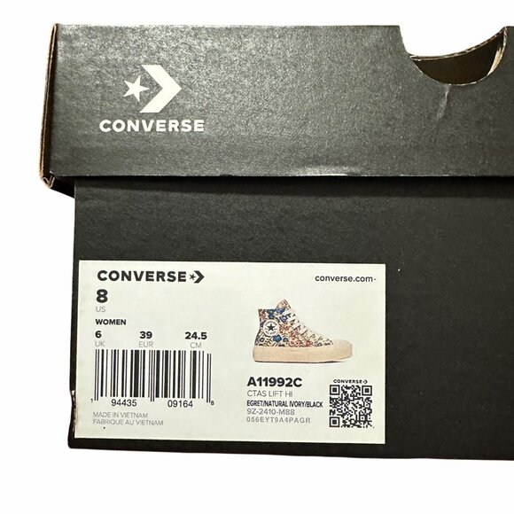 ⭐Converse Chuck Taylor Lift Platform 8 Women Shoes Floral Tapestry Green A11992C - Picture 7 of 13